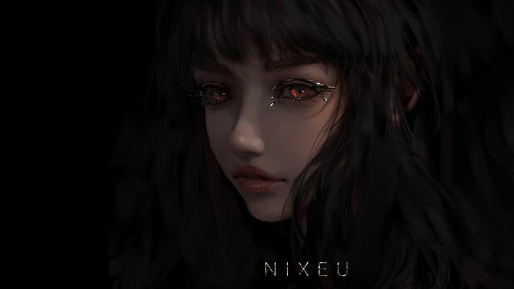 Nixeu, anime girls, ArtStation, portrait, HD wallpaper