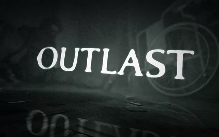 gray background with outlast text overlay, video games, Outlast, HD wallpaper