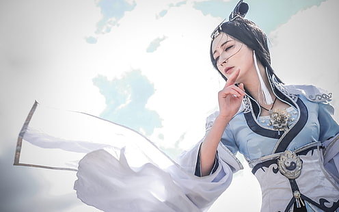 Asian, portrait, women, China, cosplay, Chinese dress, xianxia, WuXia, HD wallpaper HD wallpaper