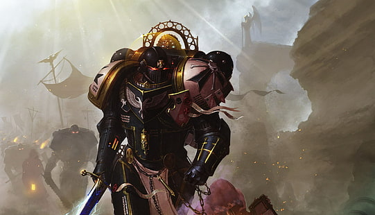 Warhammer, luar angkasa Marinir, Warhammer 40k, juara Kaisar, Templar hitam, juara kekaisaran, Wallpaper HD HD wallpaper