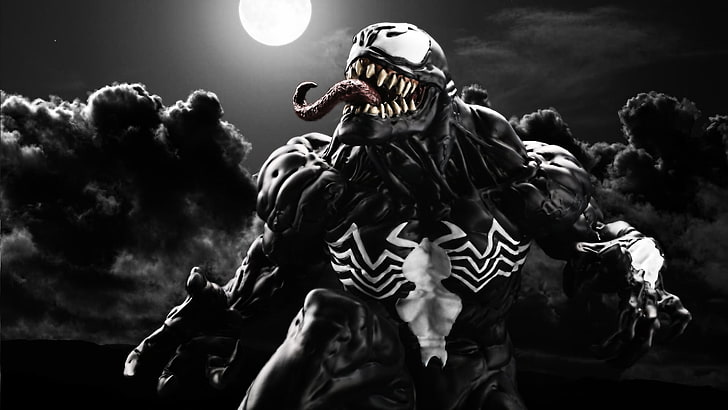 Venom цифровые обои, произведение искусства, Venom, Marvel Comics, цифровое искусство, HD обои