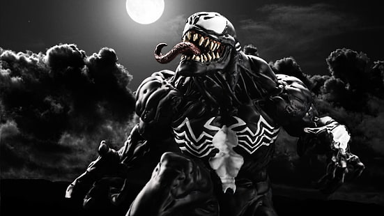 Venom дигитален тапет, произведения на изкуството, Venom, Marvel Comics, дигитално изкуство, HD тапет HD wallpaper