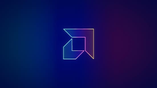 AMD, Neon, Logo, Minimalismus, HD-Hintergrundbild HD wallpaper