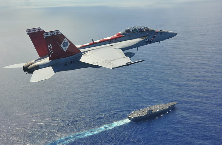 Jet Fighters, Boeing F/A-18E/F Super Hornet, USS George Washington (CVN-73), HD wallpaper
