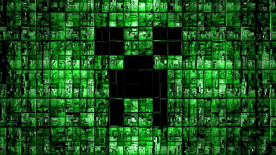 майнкрафт, фон, зеленый, HD обои HD wallpaper