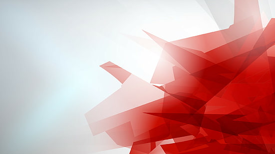 abstract, low poly, digital art, red, white, HD wallpaper HD wallpaper