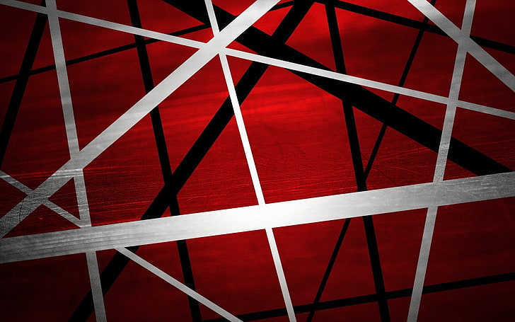 червена, черна и бяла текстилна илюстрация, музика, Ван Хален, произведения на изкуството, HD тапет