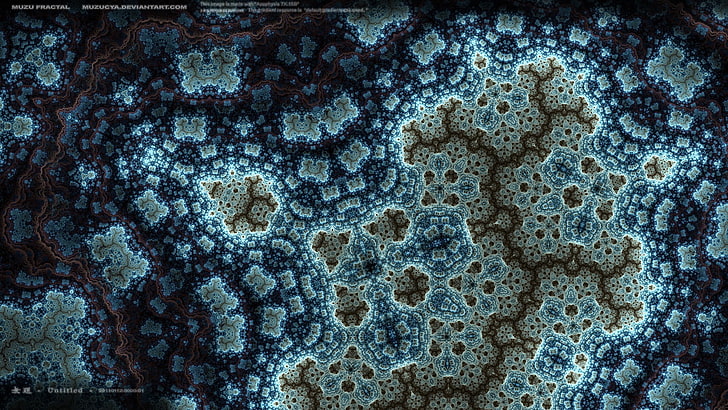 blue and gray abstract digital wallpaper, abstract, fractal, HD wallpaper
