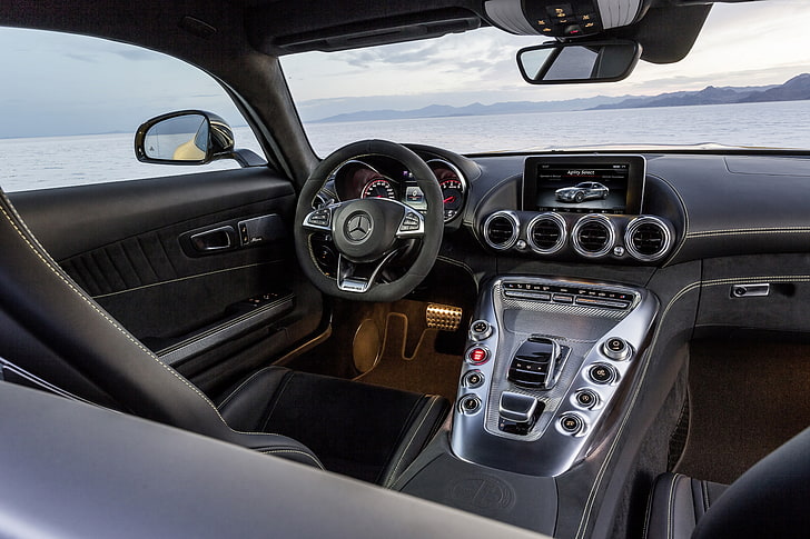 Mercedes-AMG GT S, interior, automóvil deportivo, autos de lujo, revisión, Mercedes, superdeportivo, 2015 Detroit Auto Show.NAIAS, Fondo de pantalla HD