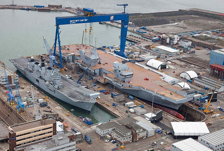 busur panah coklat dan hitam, kapal perang, kapal induk kelas Queen Elizabeth, militer, kendaraan, kapal, Wallpaper HD