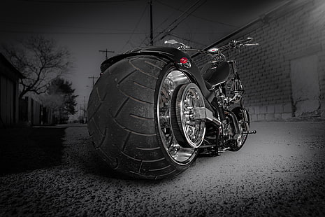 moto noire, moto, vélo, hacheur, sport, style, Fond d'écran HD HD wallpaper