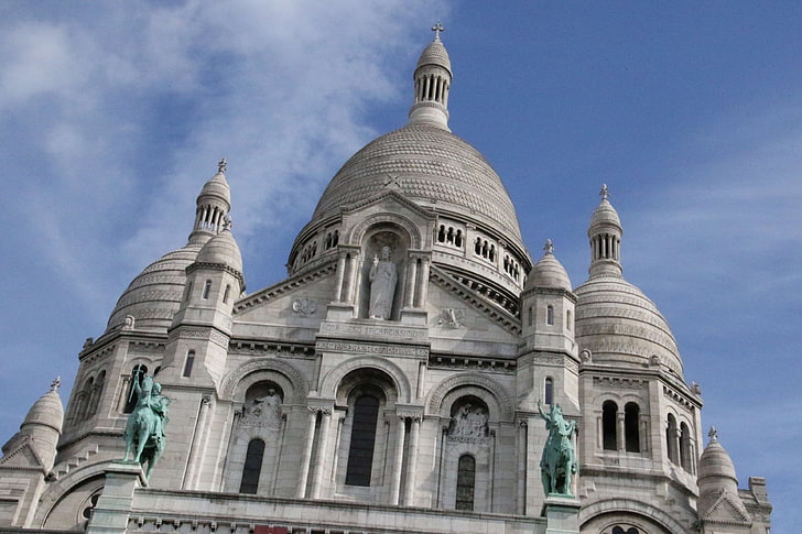 blauer himmel, hauptstadt, kathedrale, kirche, beton, kuppeln, frankreich, französisch, gipfel, paris, beten, HD-Hintergrundbild