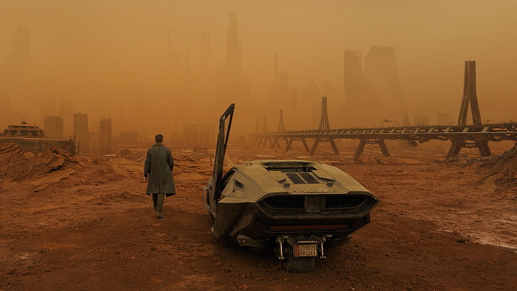 movie still screenshot, Blade Runner, Blade Runner 2049, movies, car, futuristic, Ryan Gosling, Peugeot, HD wallpaper