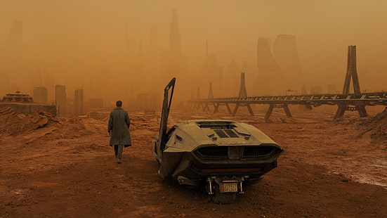 film hala ekran görüntüsü, Blade Runner, Blade Runner 2049, filmler, araba, fütüristik, Ryan Gosling, Peugeot, HD masaüstü duvar kağıdı HD wallpaper