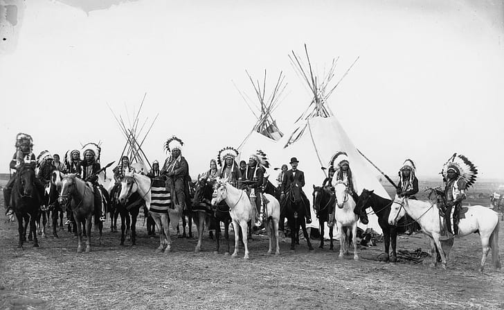 bersejarah, penduduk asli Amerika, monokrom, Wallpaper HD