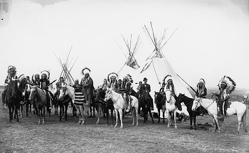 historic, Native Americans, monochrome, HD wallpaper HD wallpaper