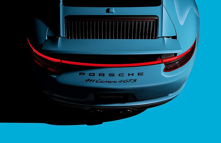 911, Porsche, Azul, Carrera, Luzes, 4GTS, HD papel de parede