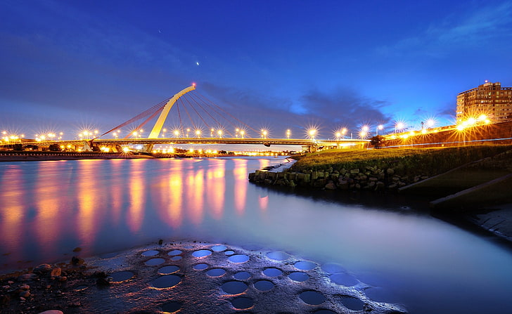 Distrik Zhongshan, Jembatan DaZhi, Taipei ..., jembatan beige dekat kastil, Asia, Cina, Kota, Jembatan, Distrik, Taipei, Zhongshan, DaZhi, Wallpaper HD