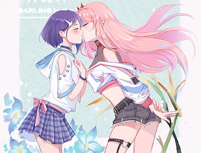 Anime, Darling in the FranXX, Ichigo (Darling in the FranXX), Yuri, Zero Two (Darling in the FranXX), วอลล์เปเปอร์ HD HD wallpaper