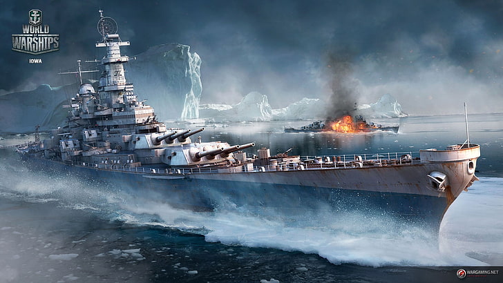 Sfondo di World Warships, World of Warships, videogiochi, Seconda Guerra Mondiale, corazzate, iceberg, Sfondo HD