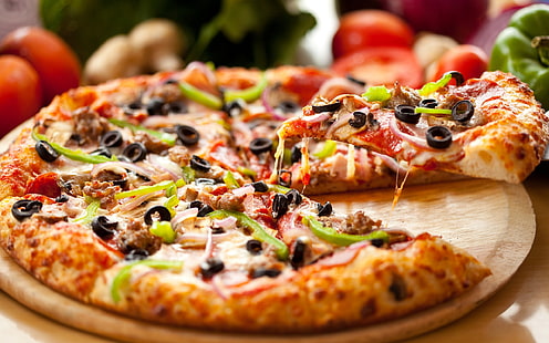 набор пиццы пепперони, еда, пицца, HD обои HD wallpaper