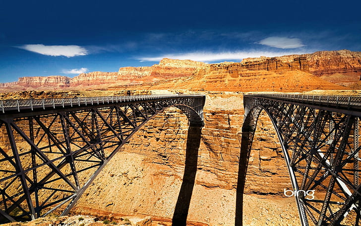 Navajo Bridge Over Colorado River, most, over, river, colorado, navajo, travel and world, Tapety HD