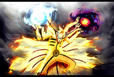 Ilustrasi Naruto, Uzumaki Naruto, Kyuubi, Kurama, Naruto Shippuuden, Wallpaper HD HD wallpaper