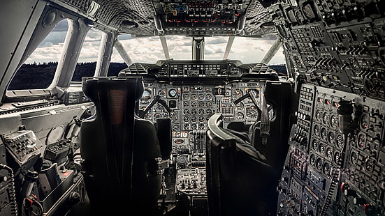 panel kontrol pesawat, penerbangan, perangkat, kabin, pesawat, 