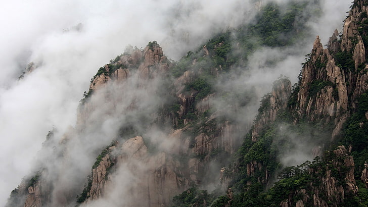mountain rage view, China, mountains, HD wallpaper