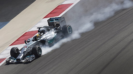 szaro-czarny samochód wyścigowy, Formuła 1, Lewis Hamilton, sport, samochód sportowy, samochody wyścigowe, wyścigi, sport, Tapety HD HD wallpaper