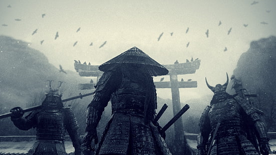 pukulan pengisap, samurai, zombie, pedang, topi jerami, kuil, Film, Wallpaper HD HD wallpaper
