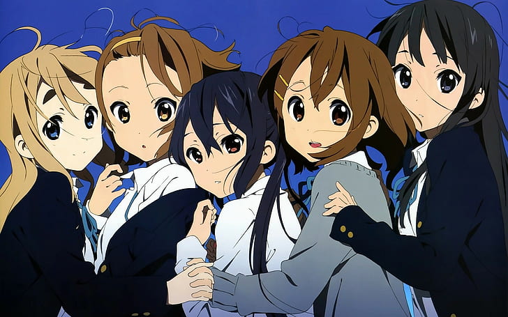 аниме момичета, K-ON!, Hirasawa Yui, Nakano Azusa, HD тапет