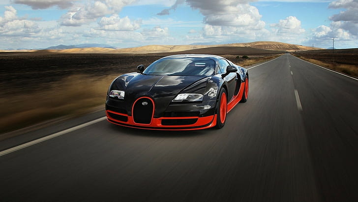 Bugatti Veyron Motion Blur Super Sport HD, black and red luxury car, cars, blur, motion, sport, bugatti, super, veyron, HD wallpaper