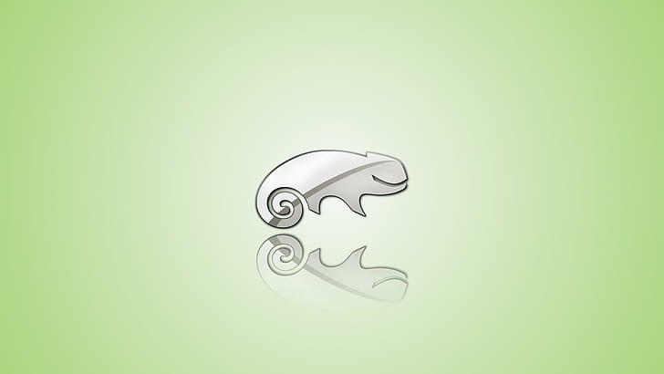 Linux, OpenSUSE, silver chameleon logo, linux, opensuse, HD wallpaper