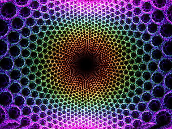 papel tapiz de ilusión óptica 3D de colores variados, abstracto, ilusión óptica, colorido, fractal, Fondo de pantalla HD
