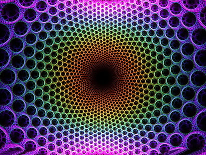 papel tapiz de ilusión óptica 3D de colores variados, abstracto, ilusión óptica, colorido, fractal, Fondo de pantalla HD HD wallpaper