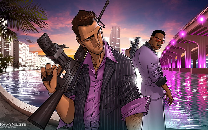Vice City Vibes, обои Grand Theft Auto, Игры, HD обои
