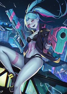 Cyberpunk: Edgerunners, Lucy (Edgerunners), rebecca, anime, cyberpunk, Wallpaper HD HD wallpaper