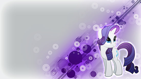 My Little Pony illustration, TV Show, My Little Pony: Friendship is Magic, Magic, My Little Pony, Purple, Rarity (My Little Pony), Vector, White, HD tapet HD wallpaper