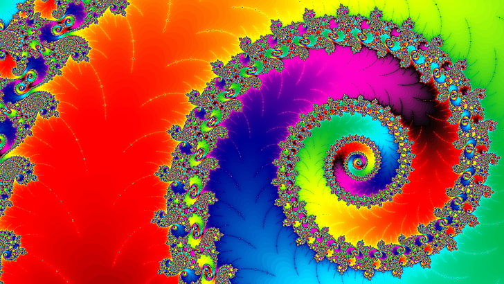 light, pattern, color, rainbow, spiral, HD wallpaper