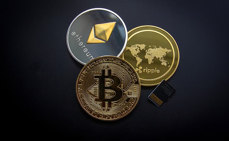 Münzen, Bitcoin, Welligkeit, Eth, BTC, XRP, Ethereum, HD-Hintergrundbild
