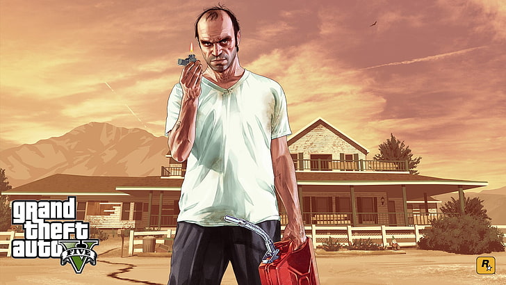 GTA 5 Trevor digitales Hintergrundbild, Grand Theft Auto V, Rockstar Games, Videospielfiguren, HD-Hintergrundbild