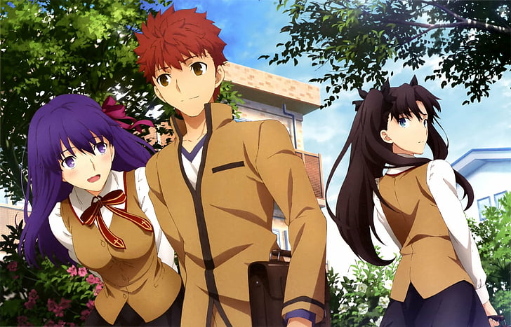 Série Fate, Fate / stay Night Film: Le sentiment du paradis, Rin Tohsaka, Sakura Matou, Shirou Emiya, Fond d'écran HD