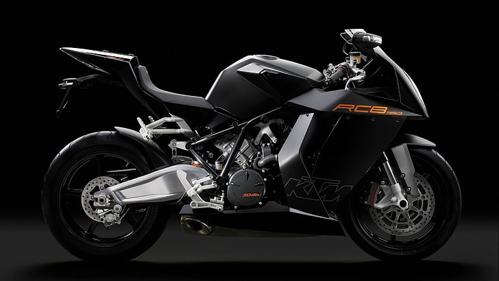 vélo de sport KTM noir, KTM RC8, moto, véhicule, Fond d'écran HD