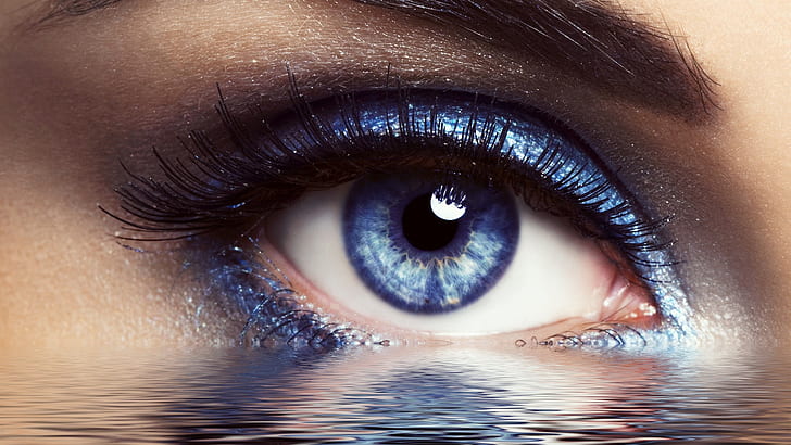 Eyes with water creative close-up, Eye, Water, Creative, HD wallpaper