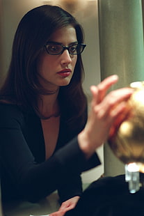 women, actress, brunette, women with glasses, Cobie Smulders, portrait display, HD wallpaper HD wallpaper