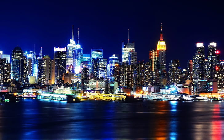 Luces de la noche de la ciudad de Nueva York Hd 2560 × 1600, Fondo de  pantalla HD | Wallpaperbetter