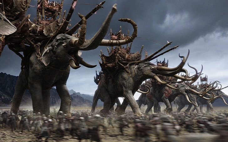 mamut gris, El señor de los anillos, El señor de los anillos: El retorno del rey, Fondo de pantalla HD