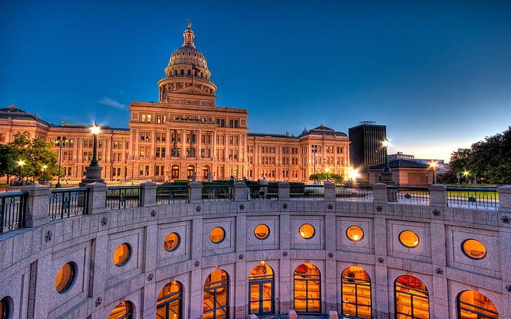 edificio, HDR, capitolio del estado de texas, Texas, EE. UU., Austin (Texas), Fondo de pantalla HD