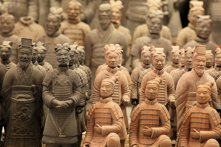 Terracotta Warriors, Китай, историческа реликва, историческа, HD тапет